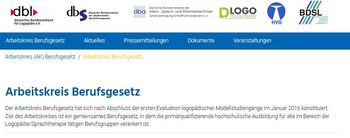 Website des Arbeitskreises Berufsgesetz online!